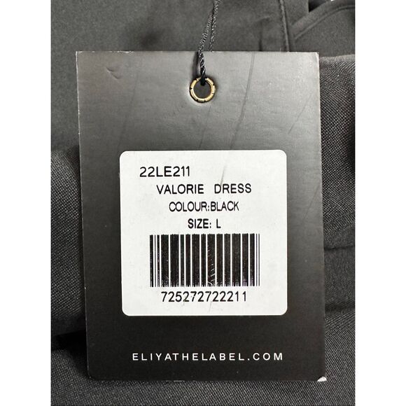Eliya The Label Valorie Dress Black One Shoulder Chain Detail Aus L/ US M Glam - Picture 8 of 11